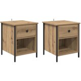  Nočna omarica s predalom 2 pcs artisan hrast 40 x 42 x 50 cm | Shoptok.si