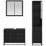  Set namještaja za kupaonicu 3 kom. Crni hrast 80 x 33 x 60 cm | shoptok.hr