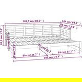  Izvlečna dnevna postelja bela trdna borovina 2x(80x200) cm, (20787929) | Shoptok.si
