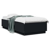 vidaXL Posteljni okvir z LED lučkami črn 90x200 cm inženirski les Cene