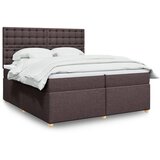  Krevet s oprugama i madracem tamnosmeđi 200x200 cm od tkanine | shoptok.hr