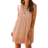 Vivva Ohlapna čipkasta poletna obleka | BELLACHIC Roza L/XL, (21297599) Cene