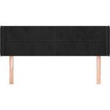  Vzglavje z ušesi črno 147x16x78/88 cm žamet, (20932918) | Shoptok.si