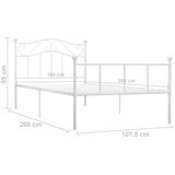  Okvir za krevet bijeli metalni 100 x 200 cm | shoptok.hr