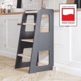 Molarem Home Kuhinjski pomoćnik za djecu HELPER - podesiva platforma - crni i svijetlo drvo Slike