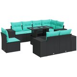 vidaXL Vrtna sedežna garnitura z blazinami 16-delna črn ratan/akacija, (22048193) | Shoptok.si