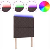  LED uzglavlje s dijamantnim blokom u tamno smeđoj boji 100 cm tkanina | shoptok.hr