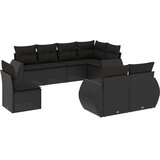  8-dijelni set vrtnih sofa od poliratana s jastucima crni Crna 71 x 62 x 69 cm | Shoptok.si