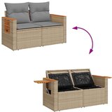 vidaXL 10-dijelni set vrtnih sofa s jastucima bež od poliratana bagrem | shoptok.hr
