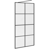 Pregrada za tuširanje s prozirnim staklom ESG 100 x 195 cm crna | Eponuda.ba