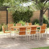  Vrtni set za objed 9 pcs Masivni teak drvo i nehrđajući čelik | shoptok.hr