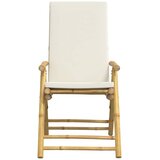  3-dijelni sklopivi bistro set s krem bijelim jastucima bambus | Eponuda.ba