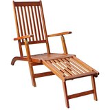  Ležalnik z naslonjalom za noge in blazino akacijev les, (20663166) | Shoptok.si