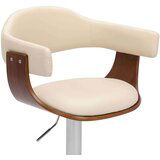 In barski stolci od savijenog drva i umjetne kože 2 kom krem | shoptok.hr