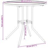  Okrugli stol za terasu antracit Ø 80 x 72,5 cm čelični | Eponuda.com