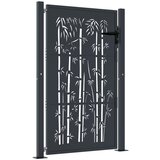 vidaXL Vrtna vrata antracitna 105x155 cm jeklena oblika bambusa, (21040200) Cene