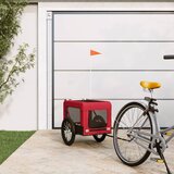 vidaXL Prikolica za bicikl za ljubimce crveno-crna tkanina i željezo | shoptok.hr