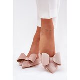 Boto Heels With Open Heels And Bow Beige Eklevia | Shoptok.si