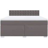vidaXL Krevet s oprugama i madracem sivi 180 x 200 cm od umjetne kože | shoptok.hr