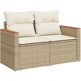  The living store vrtni kavč z blazinami 2-sedežni bež poli ratan - vrtni kavč, (21453345) | Shoptok.si