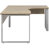 Voleo kotna pisalna miza leseni material bela, barve hrasta | Shoptok.si