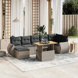 vidaXL 8-dijelni set vrtnih sofa od poliratana s jastucima sivi | shoptok.hr