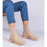 Gemre Brown ankle boots with fabric upper Kalvaria | Shoptok.si