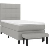  Krevet s oprugama i madracem svjetlosivi 100x200 cm od tkanine | shoptok.hr