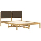  Krevetni okvir s tapiciranim uzglavljem Bijelo isprana i taupe - Bijelo isprana i taupe 135 x 190 cm | shoptok.hr