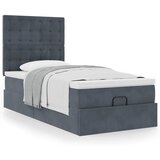 vidaXL Otomanski posteljni okvir z vzmetnicami siv 90x190cm žamet Cene