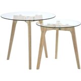  2-dijelni set bočnih stolića od kaljenog stakla | shoptok.hr
