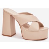 Boto Women's Platform And Heeled Sandals Beige Lenobos | Shoptok.si