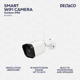 Deltaco SMART HOME WiFi kamera ZUNANJA, IP65 certifikat, 2MP, ONVIF, IR Nočni mod, BELO | Shoptok.si