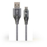 Gembird USB 2.0 kabl Premium cotton braided Type-C USB charging and data cable, 1 m, spacegrey/white, CC-USB2B-AMCM-1M-WB2 Cijene