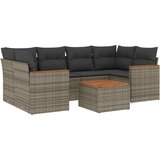  The Living Store Vrtna sedežna garnitura 7-delna z blazinami siv poli ratan - Vrtna Sedežna Garniture, (21460231) | Shoptok.si