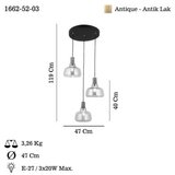Opviq Luster Ace-52-03, O20, 14cm, IP20 crno-smeđa | Eponuda.ba