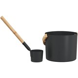 Set pribora za saunu 2 pcs Crna Aluminij i čvrsto drvo bora | shoptok.hr