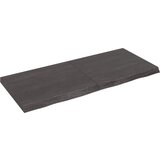 vidaXL Stenska polica temno siva 140x60x6 cm obdelana trdna hrastovina Cene
