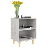  Noćni ormarić s drvenim nogama siva boja betona 40 x 30 x 50 cm | Eponuda.com