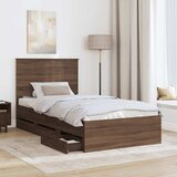  Krevetna konstrukcija Smeđi hrast 100 x 200 cm Inženjersko Drvo | shoptok.hr