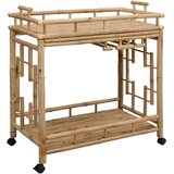  Vinska kolica s kotačima Prirodna 85 x 50 x 93 cm Bambus | shoptok.hr