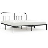  Metalni okvir za krevet s uzglavljem crni 200x200 cm | shoptok.hr