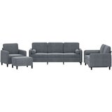  4-dijelni set sofa s jastucima tamnosivi baršunasti | shoptok.hr