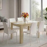 MID.YOU JEDILNA MIZA, bela, medeni hrast | Shoptok.si