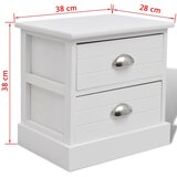  Francuski Noćni Ormarići 2 kom Bijeli | shoptok.hr