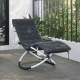 Maison Chic Geometrijski Ležalnik - Sončna ležalnik z blazino črno in sivo jeklo, (22043097) | Shoptok.si