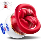 SuperLove 5in1 Sucking, Licking, Heating & Vibrating Mouth Pleaser Red Cene