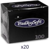 BulkySoft Salvete, 100/1, Dvoslojna, 20 pakovanja, 24x24cm, Crna Cene