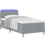  LED Box Spring Krevet Svijetlo siva 90 x 190 cm tkanina | shoptok.hr