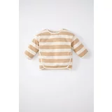 Defacto Baby Girl Regular Fit Crew Neck Striped Sweatshirt